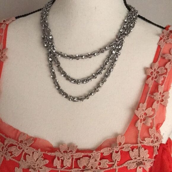 Chico’s Silvertone Chain-Detail Multi Strand Necklace - Picture 11 of 12